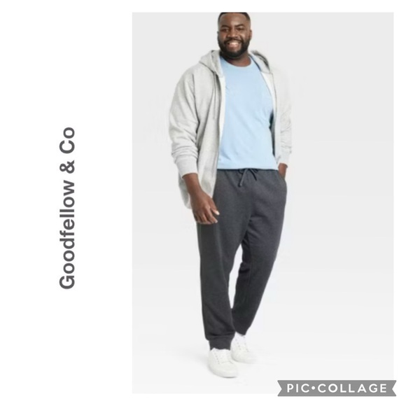 NEW GOODFELLOW & CO MENS FLEECE RIBBED JOGGER PANTS BIG & TALL - Picture 1 of 6